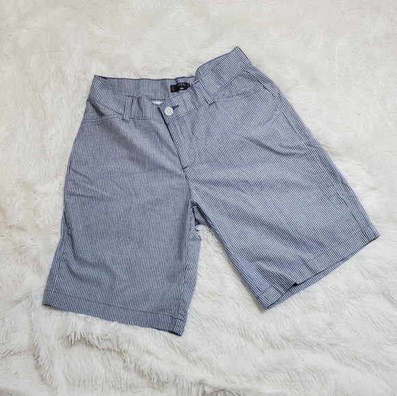 WOMEN'S Seersucker Shorts In Blue And White By Riders By Lee Sz. 10 Euc - Picture 1 of 5